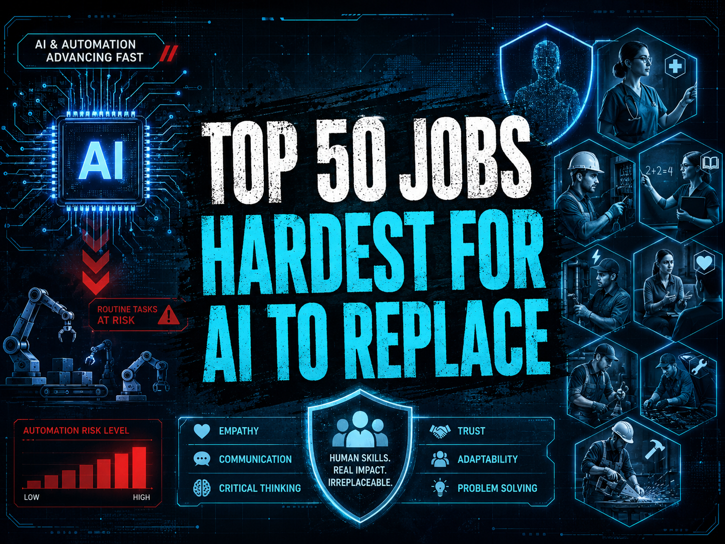 The Reality of AI: 50 Jobs That Are Harder to Replace